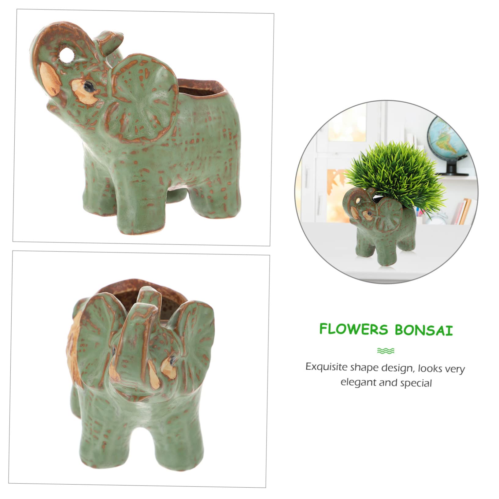 Amazon.co.jp: OFFSCH 象型 製 植木鉢 多肉植物用 卓上 デスク